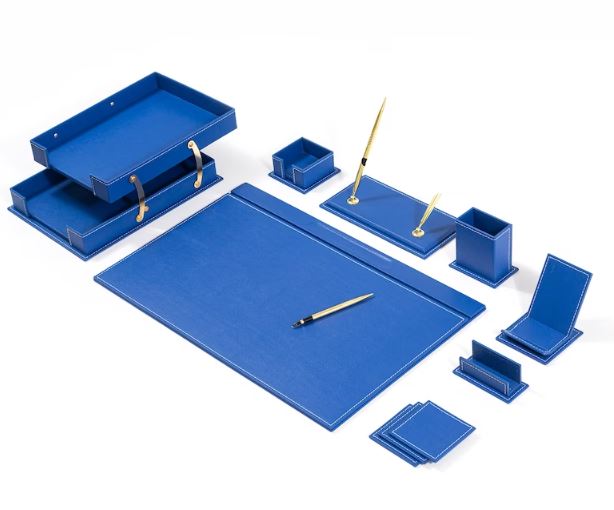 MOOG Classic Leather Desk Organizer Set – 12 Pieces