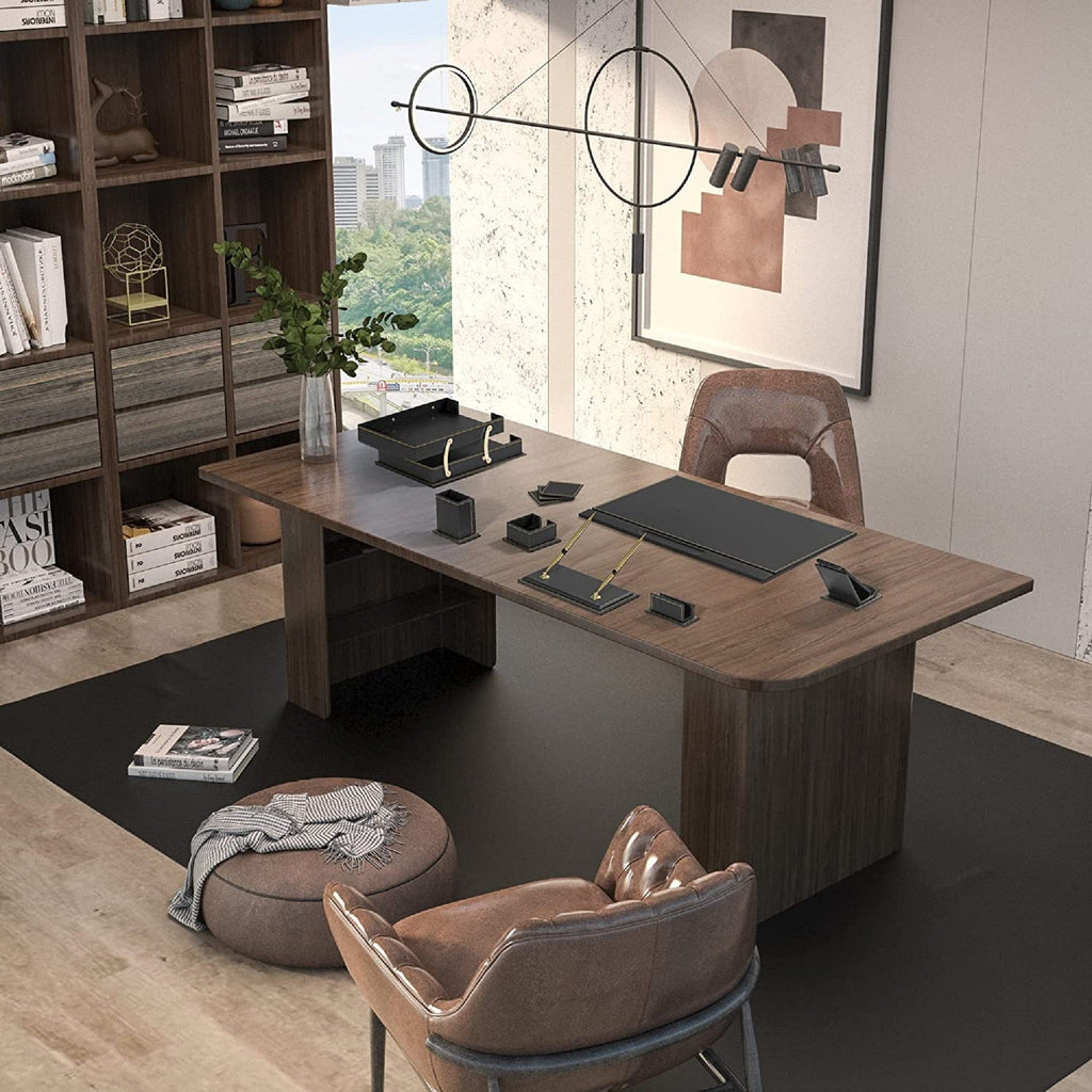 MOOG Classic Leather Desk Organizer Set – 12 Pieces